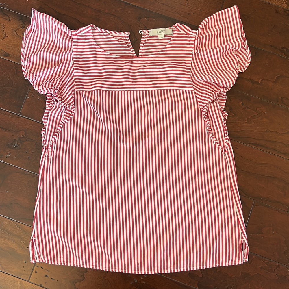 Loft ruffle sleeve top